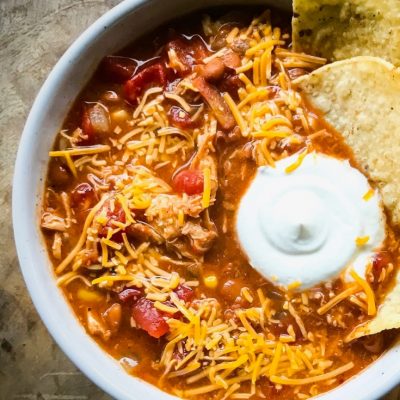 The Best Slow Cooker Chicken Taco Soup